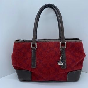 EUC Coach Handbag in Red and brown.